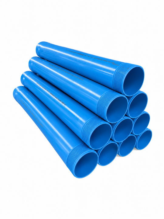 Brunnenrohr-Komplettset: 8 m Vollwandrohr und 2 m Filterrohr aus PVC-U